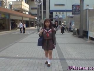 Mikan Astonishing Asian Schoolgirl Enjoys Public Flashing
