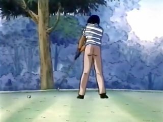 Anime sweetie banged doggy style on the golf field