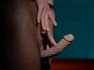 Hot babe masturbating in pantyhose