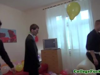 European college girl jizzed at her party