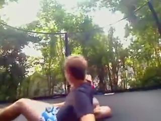 Couple Public Fuck On Trampoline