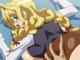 Prsnaté anime blondýna prevzatia tučné kokot v tesné