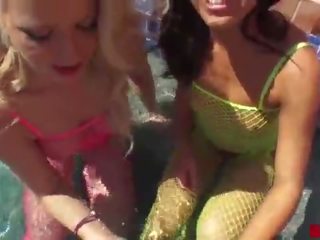 Anikka Albright and Megan Rain Share a Cock Poolside 24 MIN