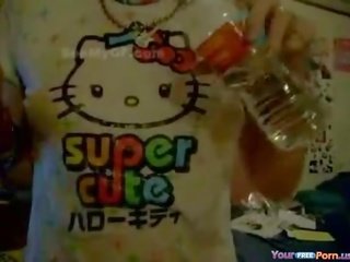 Sexy Japanese Girl With Wet Hello Kitty T-Shirt