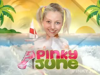 18yo Student Pinky June Acquires Shower And Masturbaes