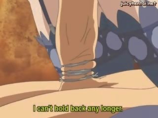 Wild anime slut with milky boobs doing blowjob
