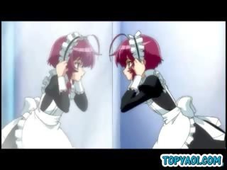 Maid Hentai Boy Self Masturbating In The Bathroom