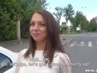 Outdoor lover teen Foxy fucked in public