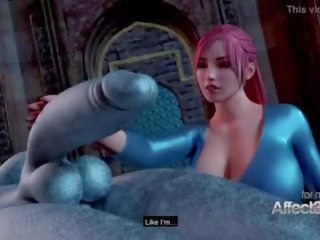 Big tits babe awakening the futanari demon in a 3d animation