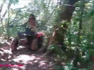 Thai teen heather goes atving in paradise and gets huge throatpie in quad