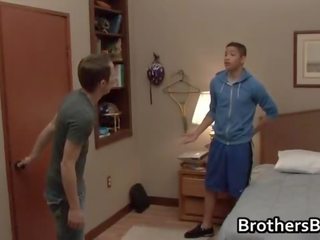Brothers hot b-yfriend gets cock sucked