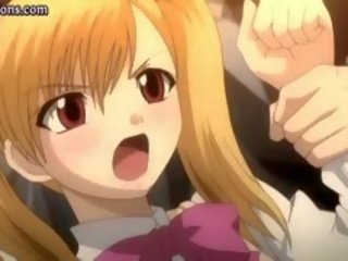 Blonde Anime Teenie Doing Handjob