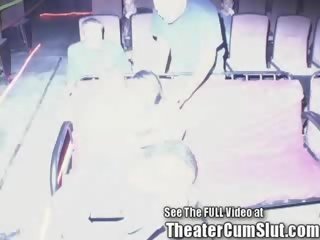 Big Titty Brunette MILF Slut Gets Anal Creampies From Porn Theater Strangers