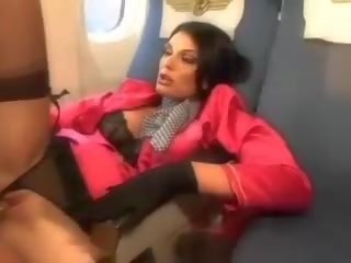 Tur passagerare slick stewardessen våt fittor