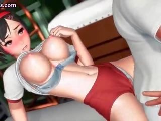 Manis animasi perempuan memberikan lisan seks