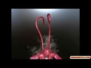 3D Anime Caught By Monster Tentacles And Sucked Bigcock