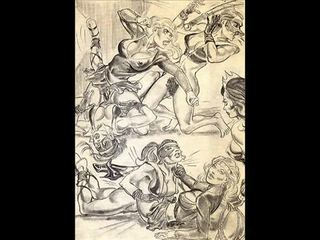 Amazons dominar misto luta lésbica luta arte história em quadrinhos