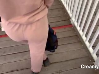 I barely had time to swallow hot cum&excl; Risky public sex on ferris wheel - CreamySofy