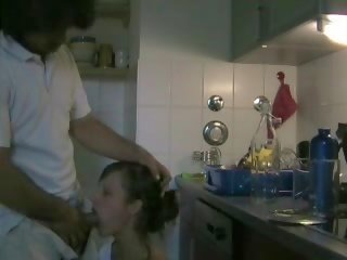 Great couple having some hot stimulating sex porn in the kitchen