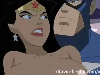 Super hero animasi pornografi - bertanya-tanya wanita vs kapten amerika