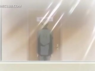 Delicate Anime Teacher Blowing Cock Gets Jizzed All Over