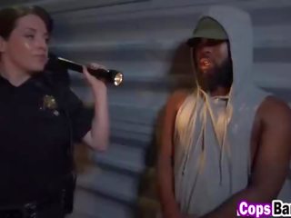 Arrested ireng guy gets fucked by two female officers